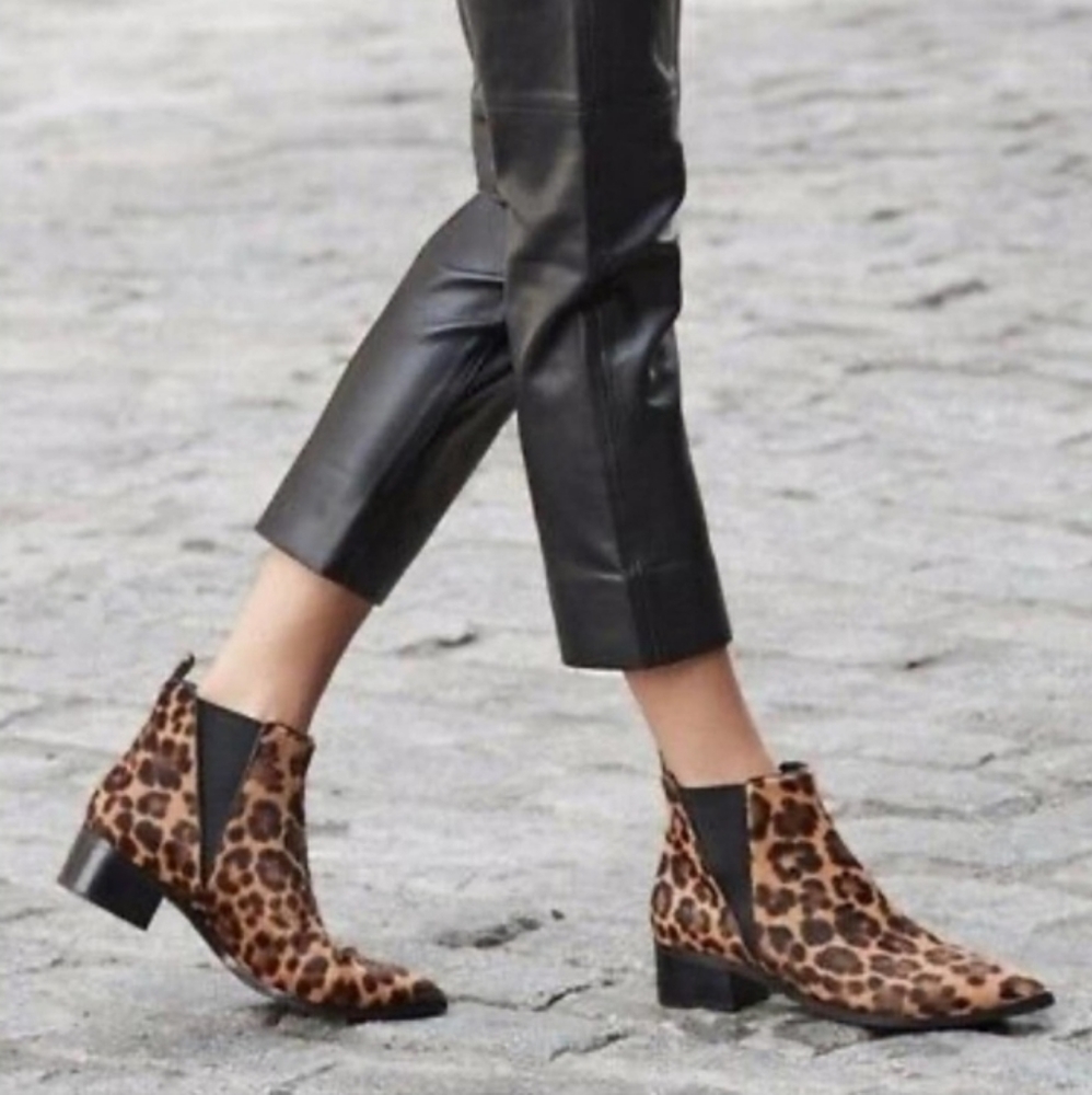 Aldo Scotch Cheetah Print Chelsea Booties Sz 8